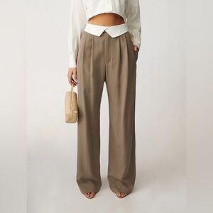 Reformation Stevie Pant in Mushroom NWT